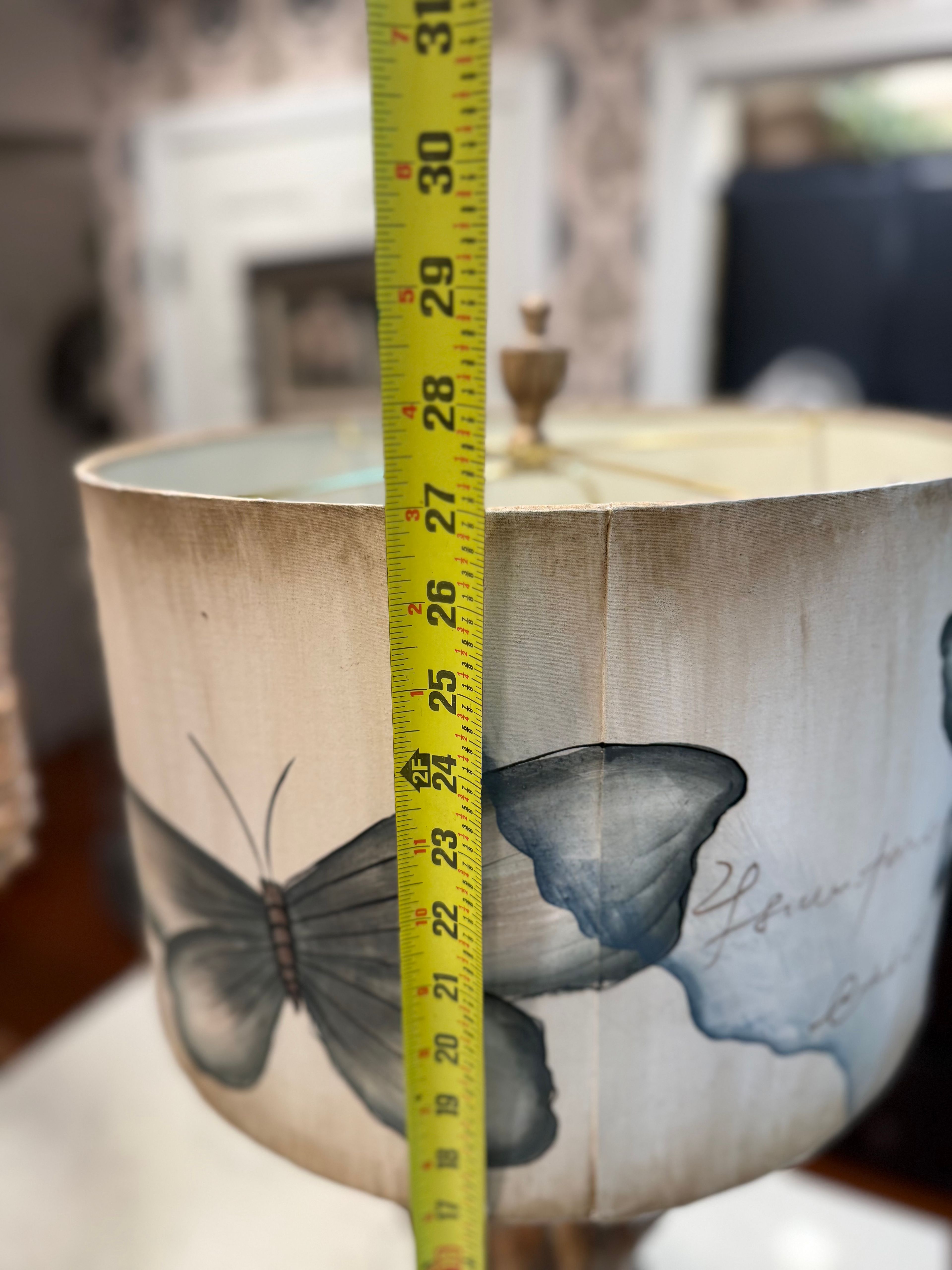 Distressed Table Lamp with Butterfly Shade - Image 3