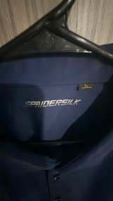 Spaidersilk Navy Blue Performance Dress Shirt Size Large - Image 3