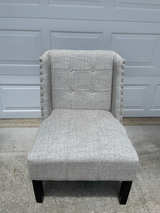 Tufted Wingback Accent Chair with Nailhead Trim - Image 1