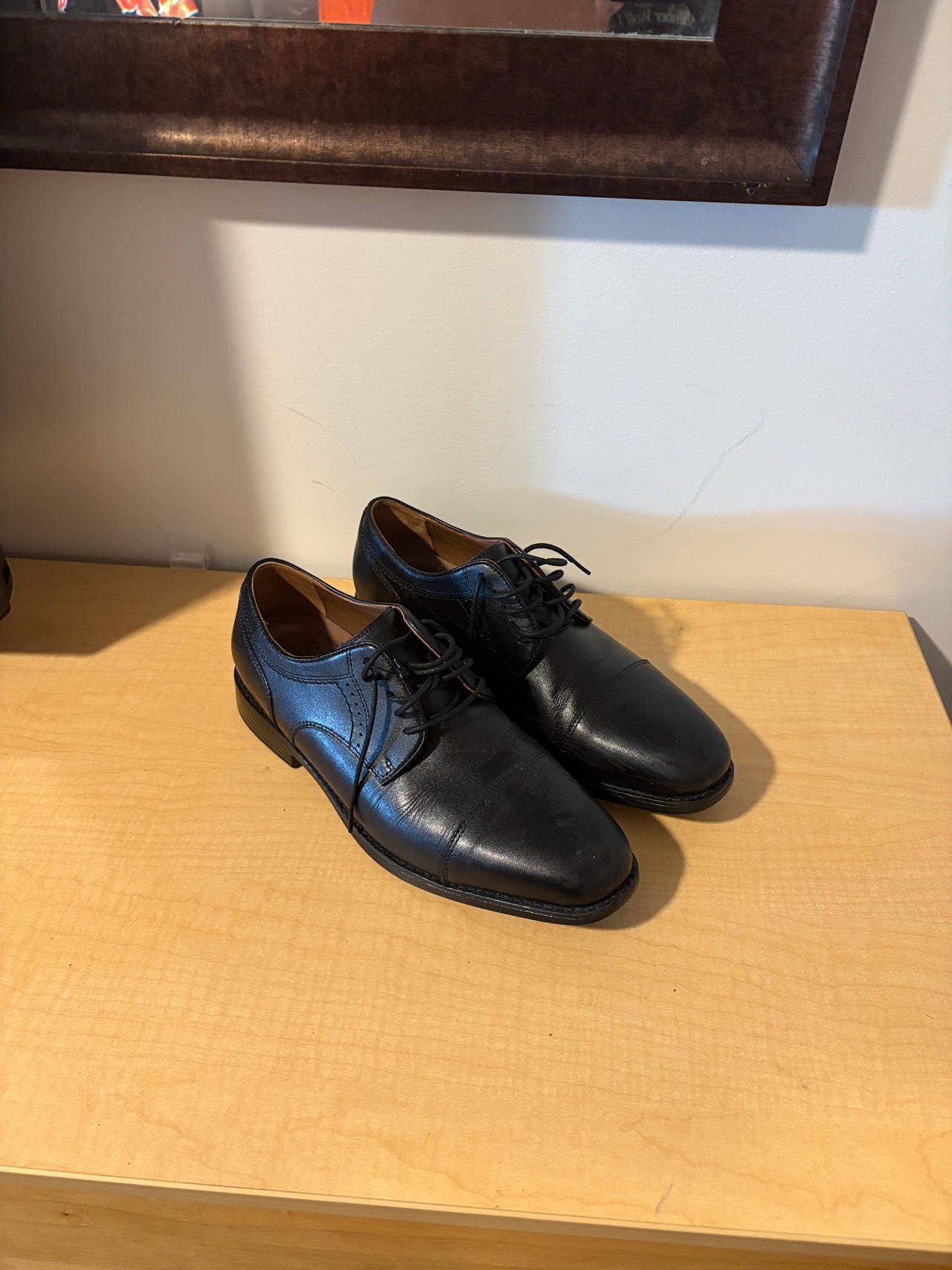 Men's Black Leather Oxford Dress Shoes