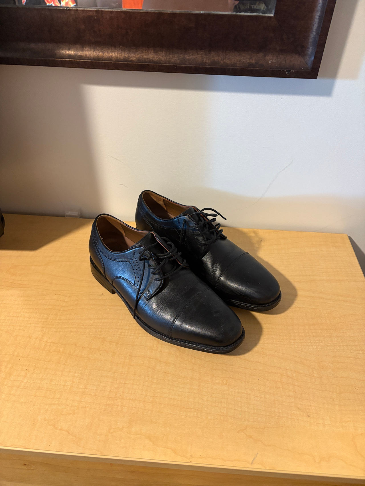 Men's Black Leather Oxford Dress Shoes