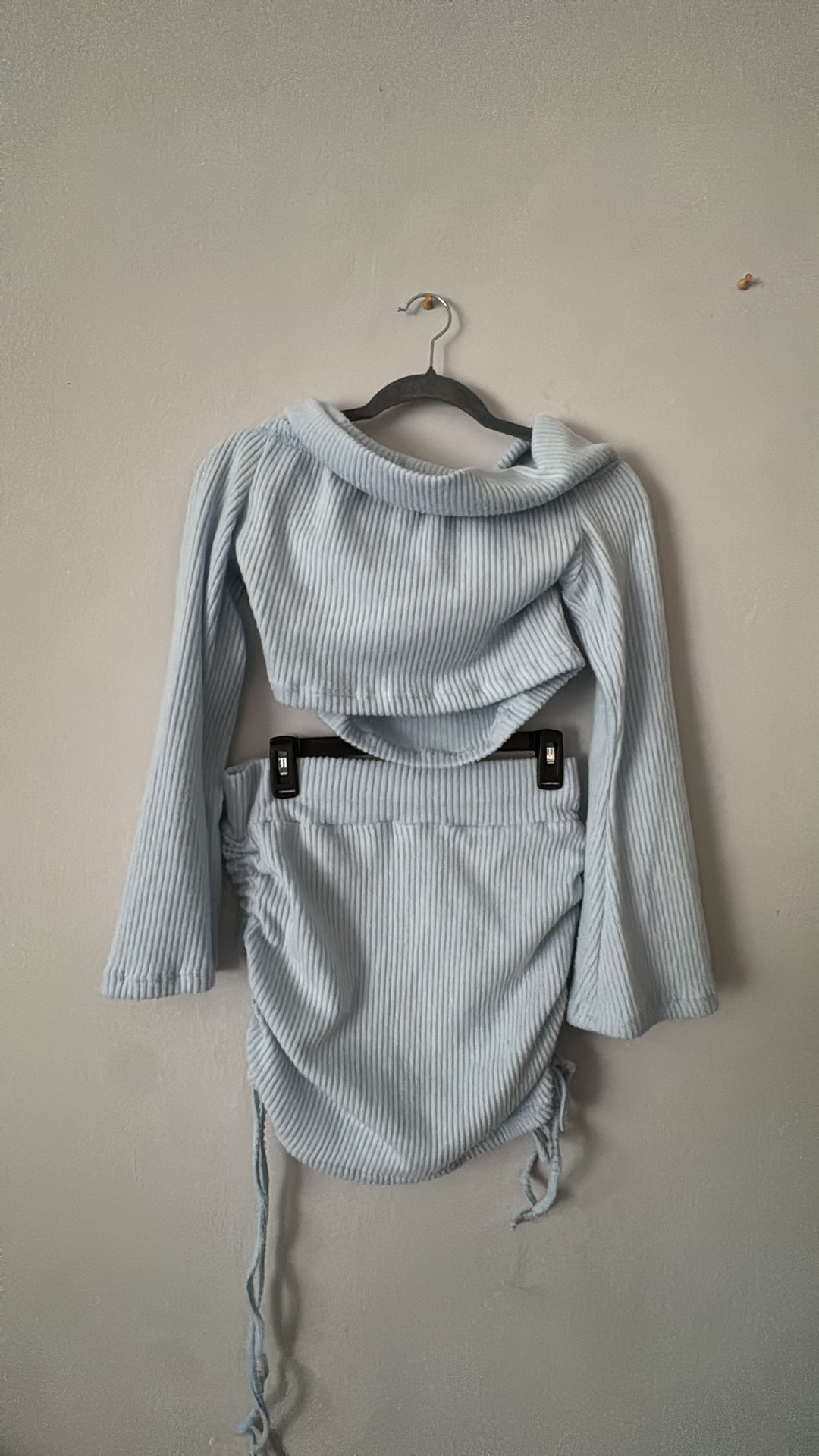 Two Piece Ribbed Skirt Set