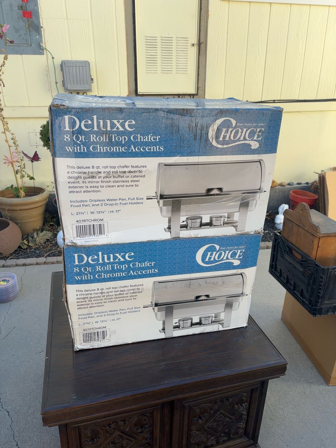 8 Quart Roll Top Chafing Dish – Stainless Steel