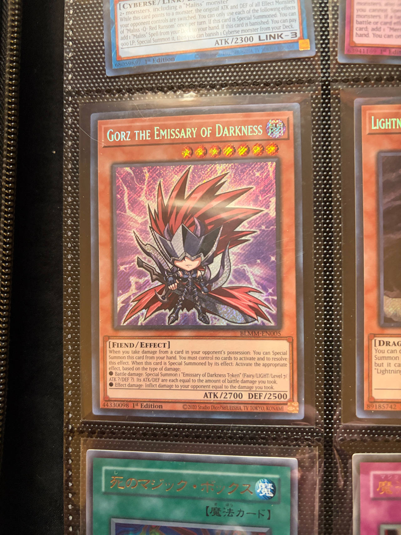 Yu-Gi-Oh! Gorz the Emissary of Darkness - BLMR-EN005 - Quarter Century Secret Rare - 1st Edition