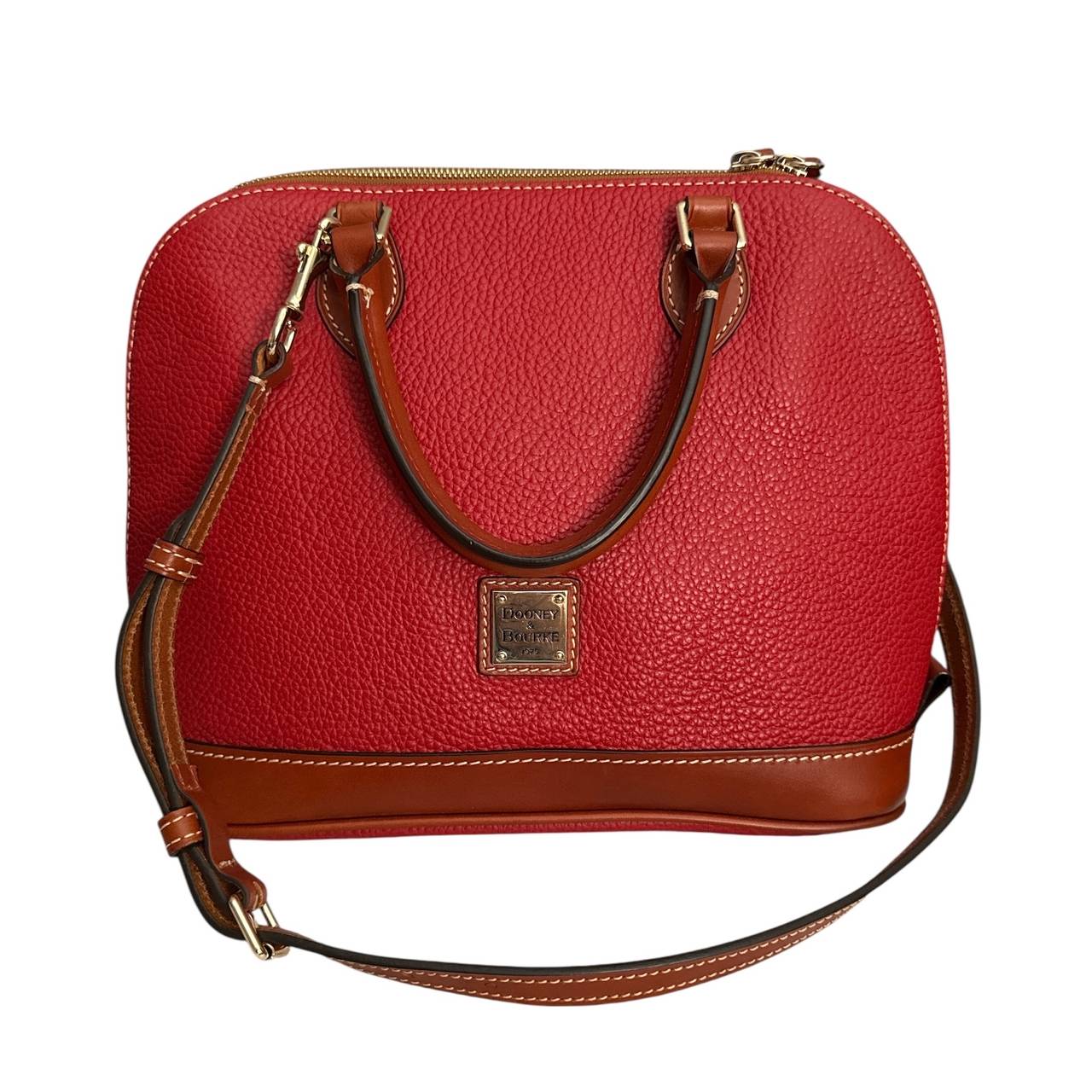 Dooney & Bourke Pebble Grain Zip Satchel - Red
