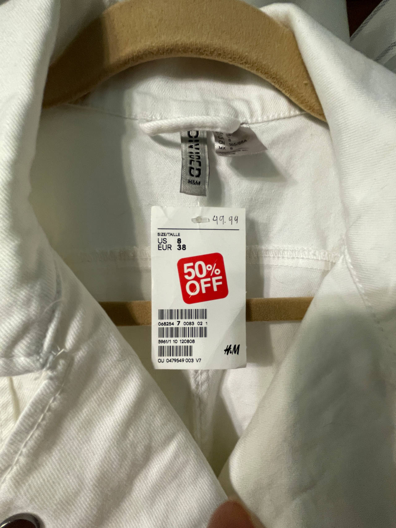 H&M Women's White Denim Jacket