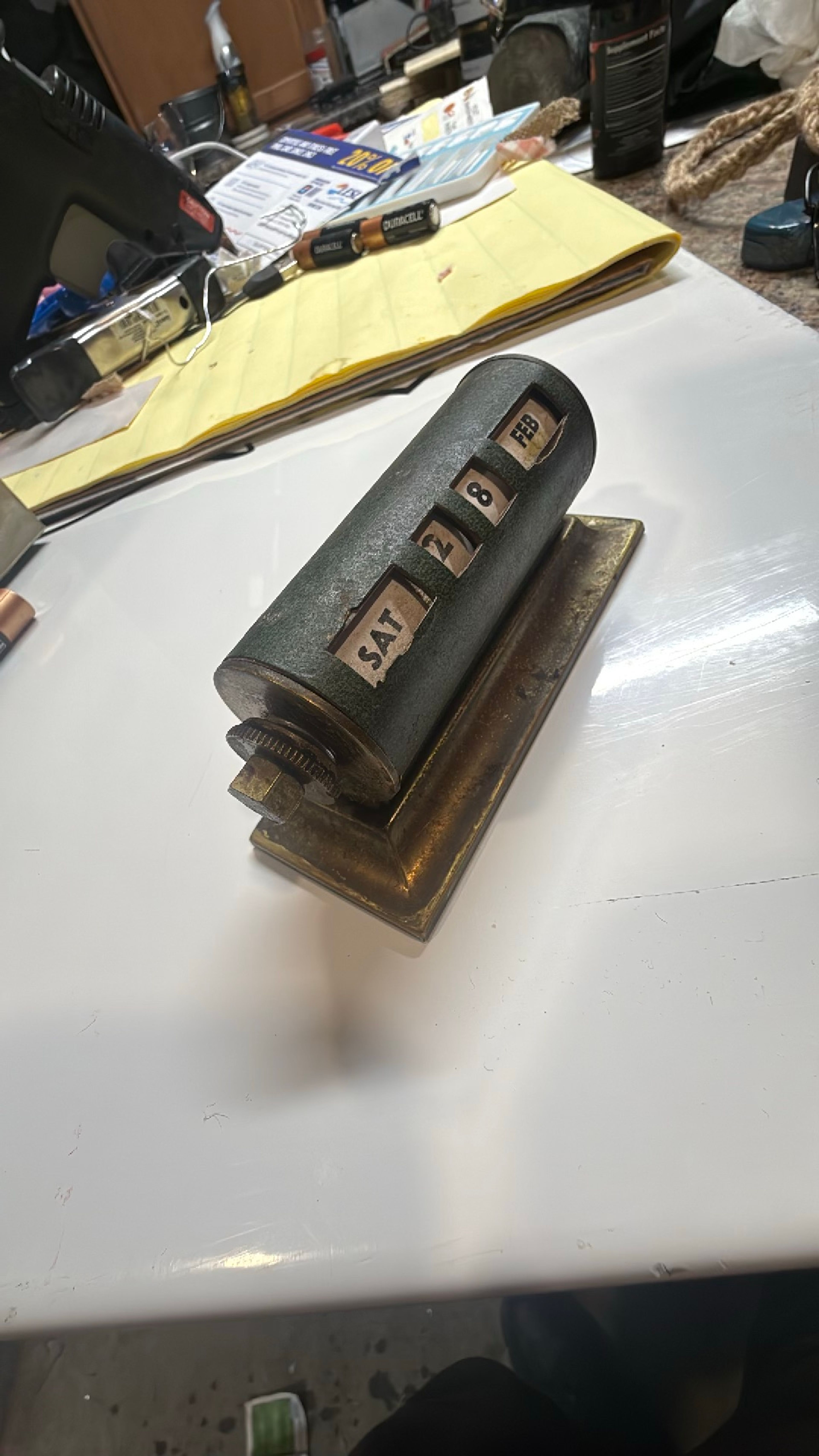 Park Sherman Vintage Brass Roller Desk Calendar - Image 2