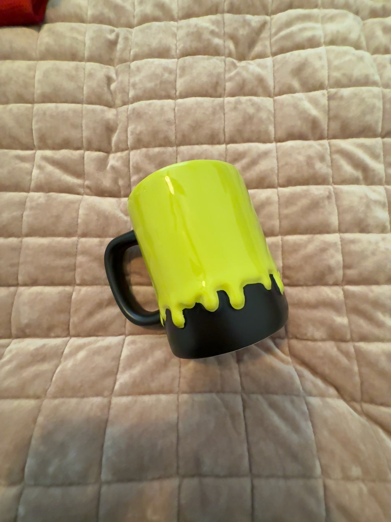 Rae Dunn Toxic Halloween Mug Green with Black Dripping