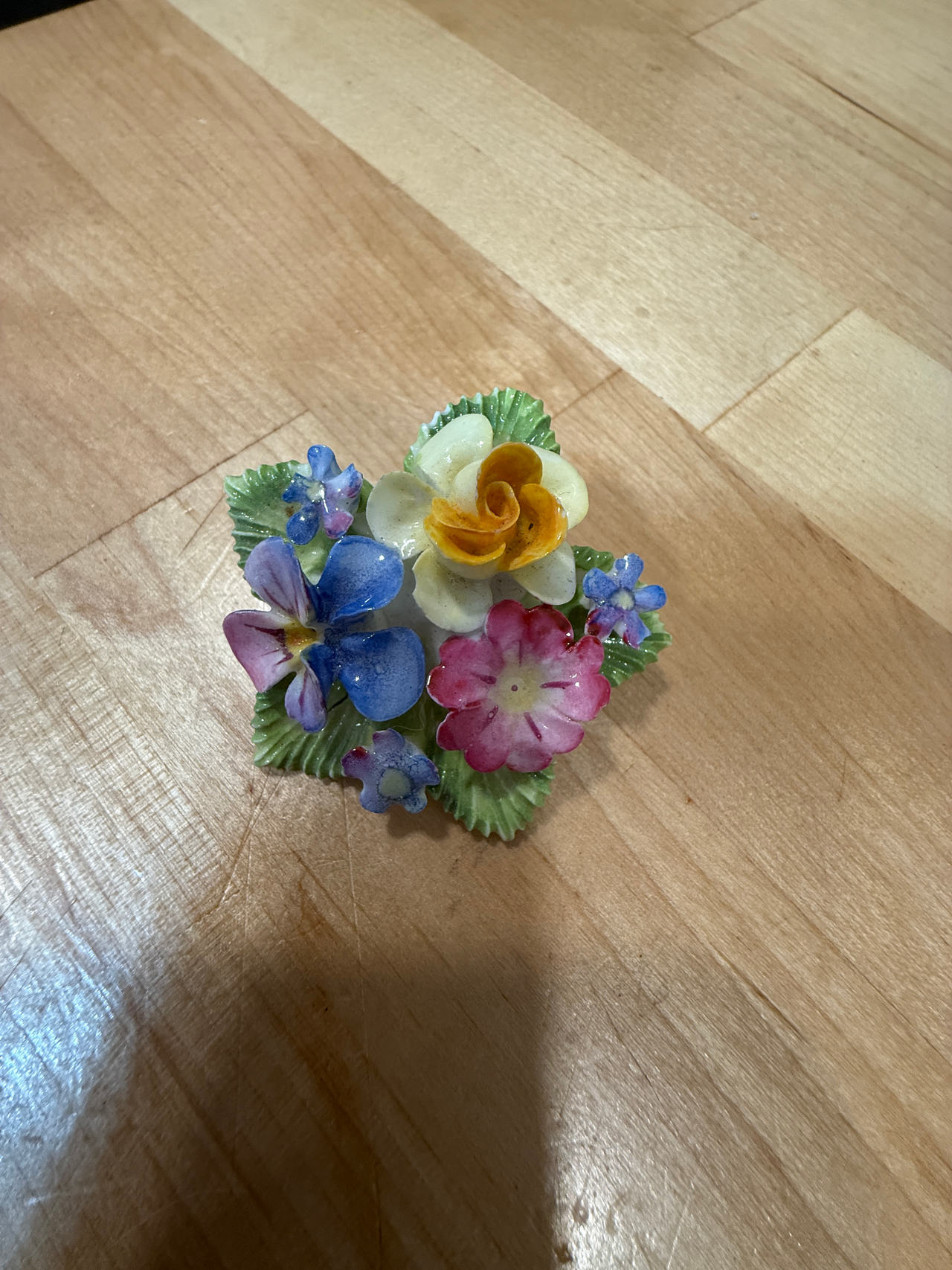 Staffordshire Bone China Flower Bouquet Brooch