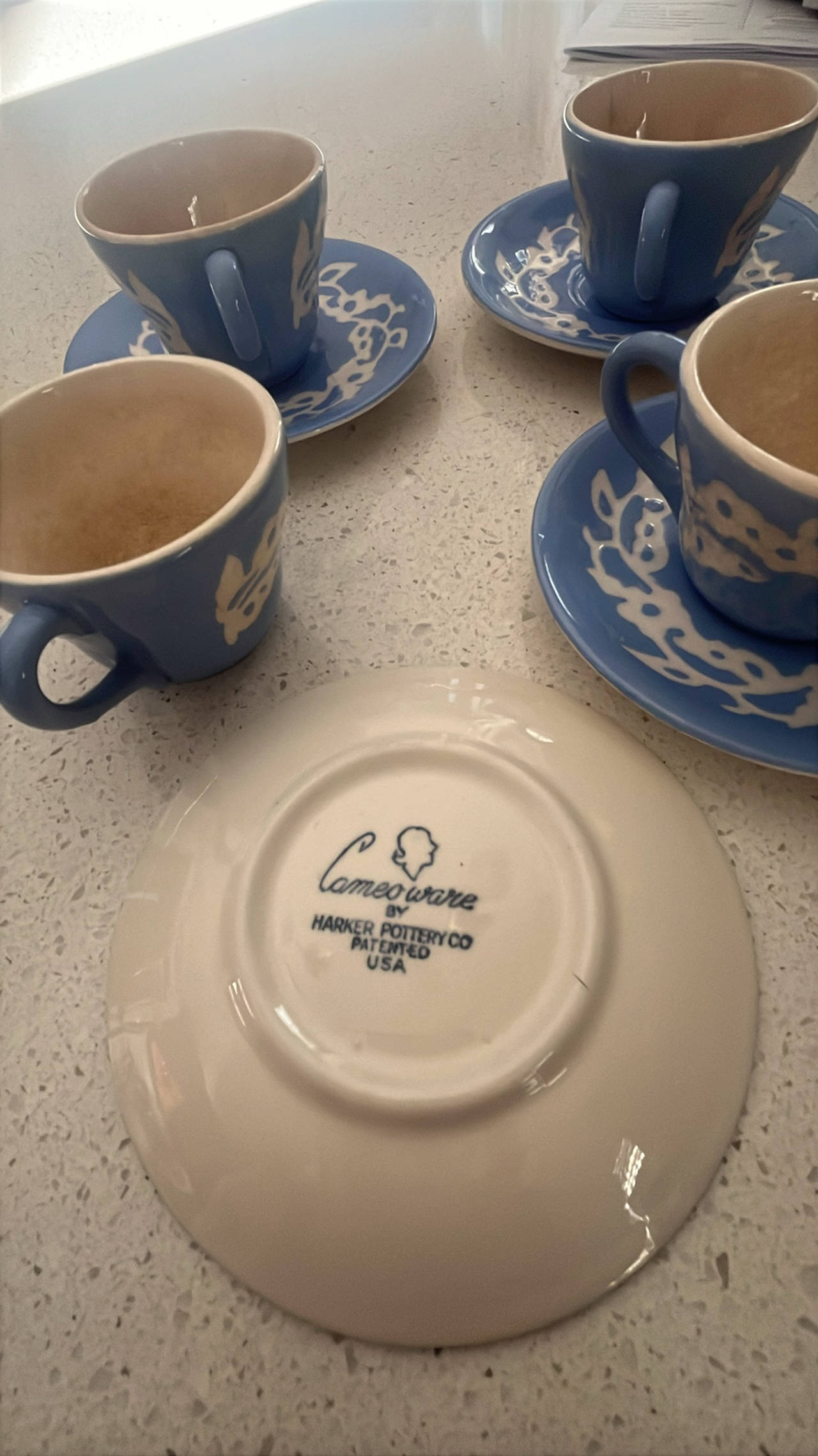 Camaware Blue Coffee Cup and Saucer Set