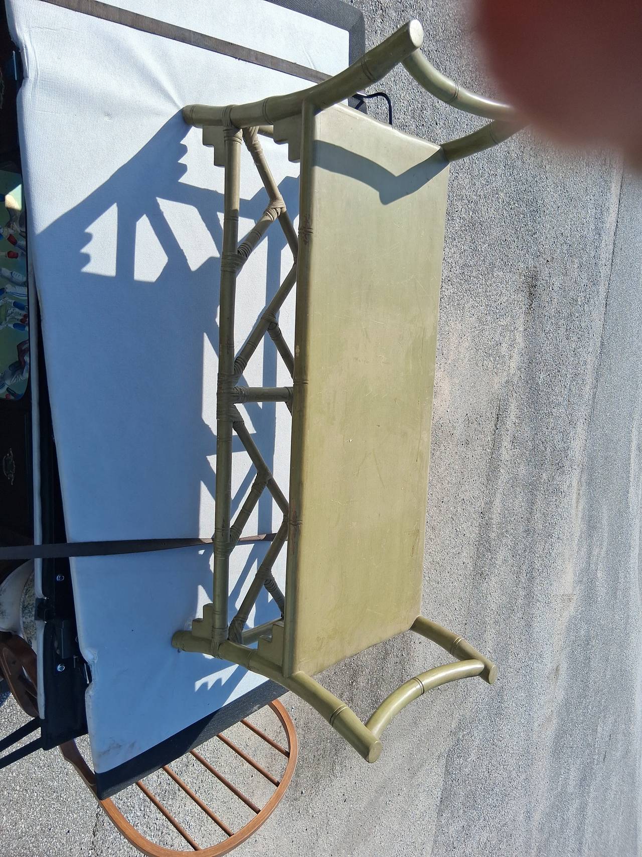 Vintage Faux Bamboo Metal Bench