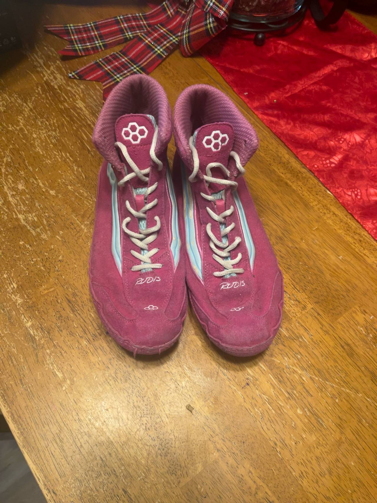 Rudis Ninety-5 Classic Youth Wrestling Shoe Pink Sky (size 10)