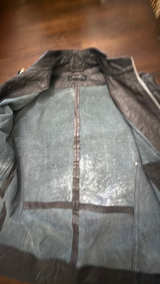 Religion WE_LIVE_IN_BLACK Black CRINKLE Leather Jacket Zippered Cuff: Small - Image 3