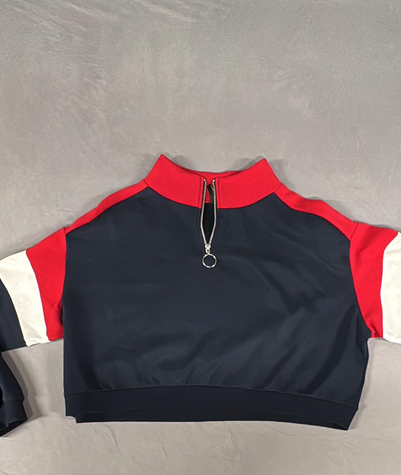 H&M Divided Colorblock Cropped Quarter-Zip Pullover