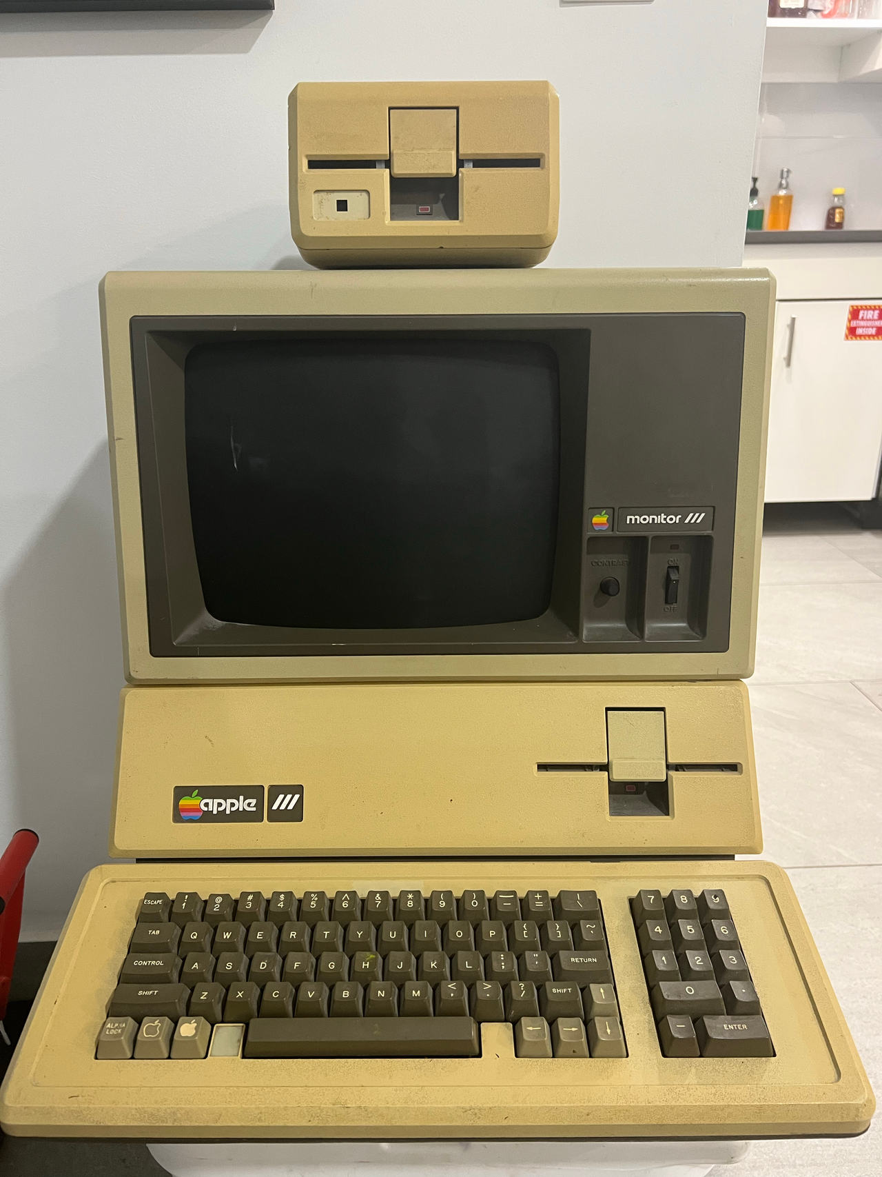 Apple III with external floppy disc drive and all modules
