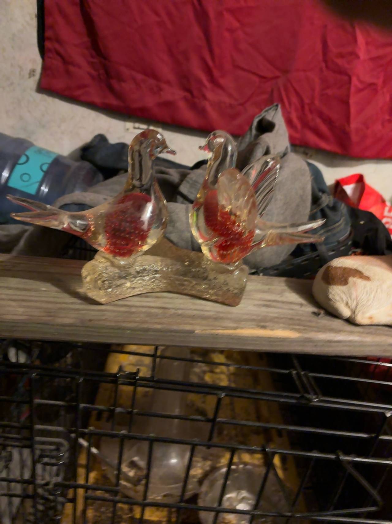 Murano Glass Bird on Branch Figurine