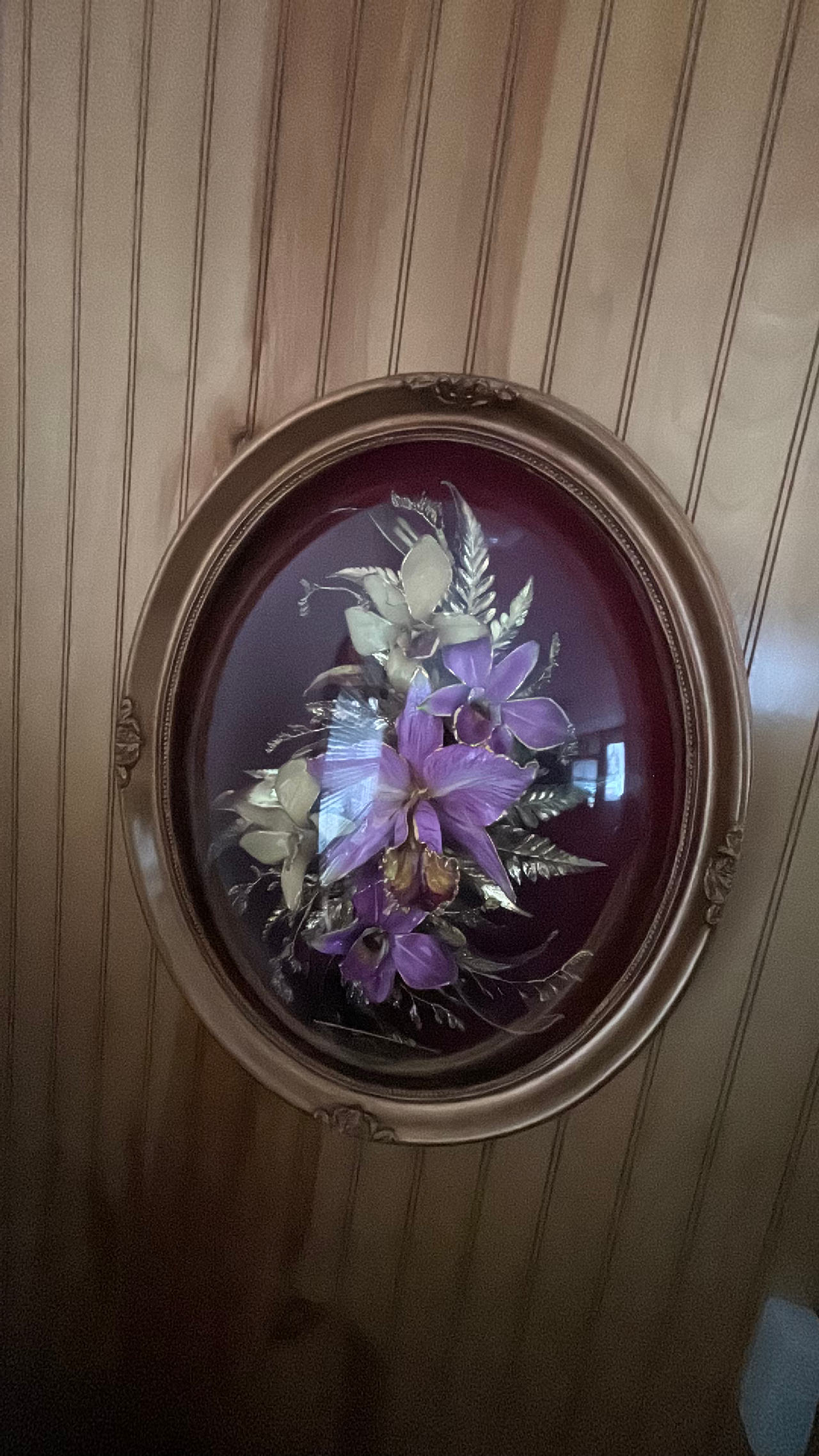 Nature's Treasure Dendrobium Orchid Preserved Flower with 24K Gold Frame