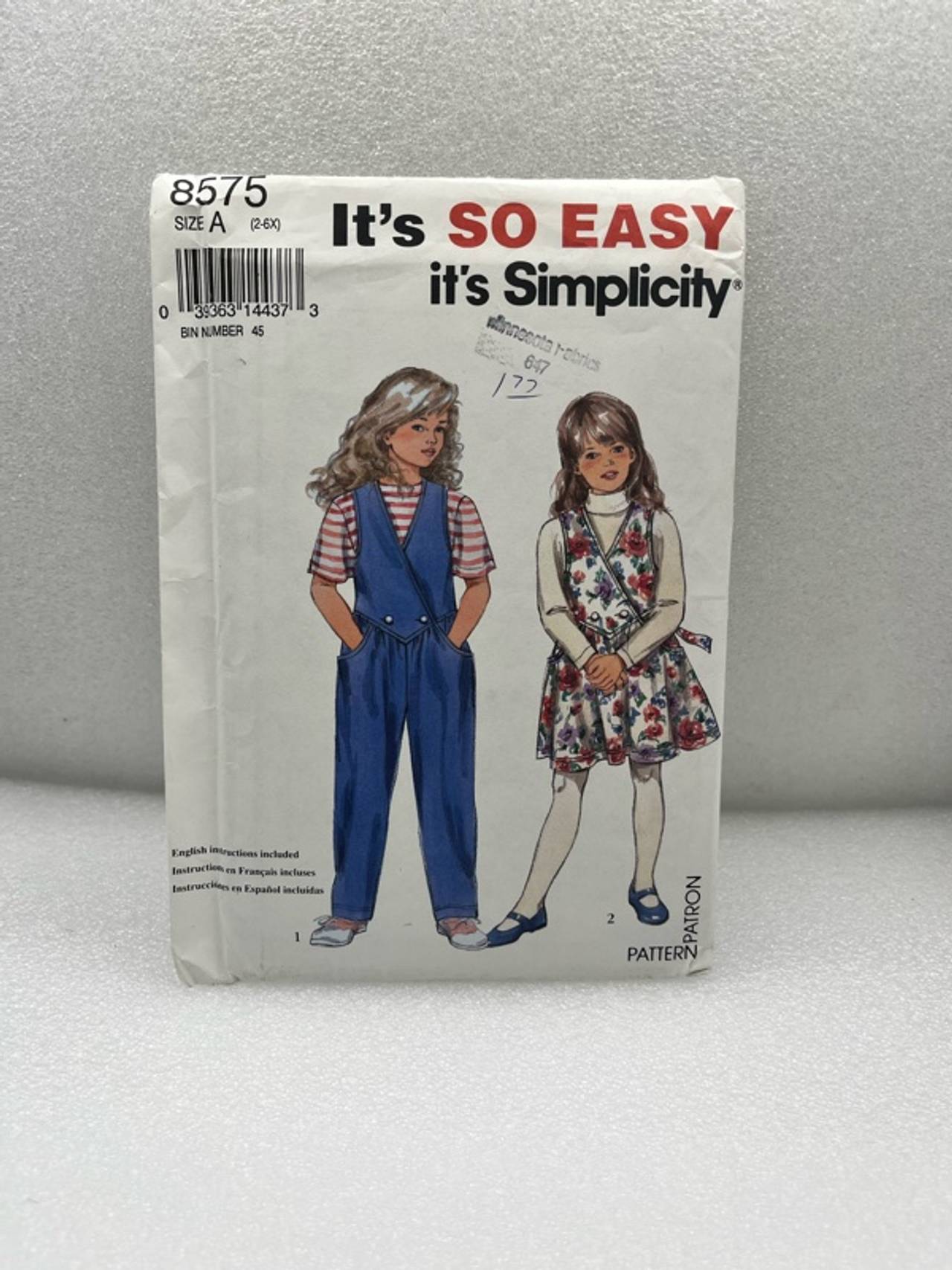 Simplicity 8631 Girls' Jumpsuit Sewing Pattern