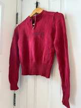 Ralph Lauren Red Quarter Zip Sweater LOOK AT MEASUREMENTS SMALL  - Image 4
