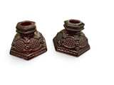 Avon 1876 Cape Cod Ruby Red Glass Vase and Candle Holder Set - Image 2