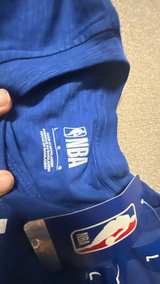 NBA Philadelphia 76ers Men's Blue Distressed Logo T-Shirt - Image 3