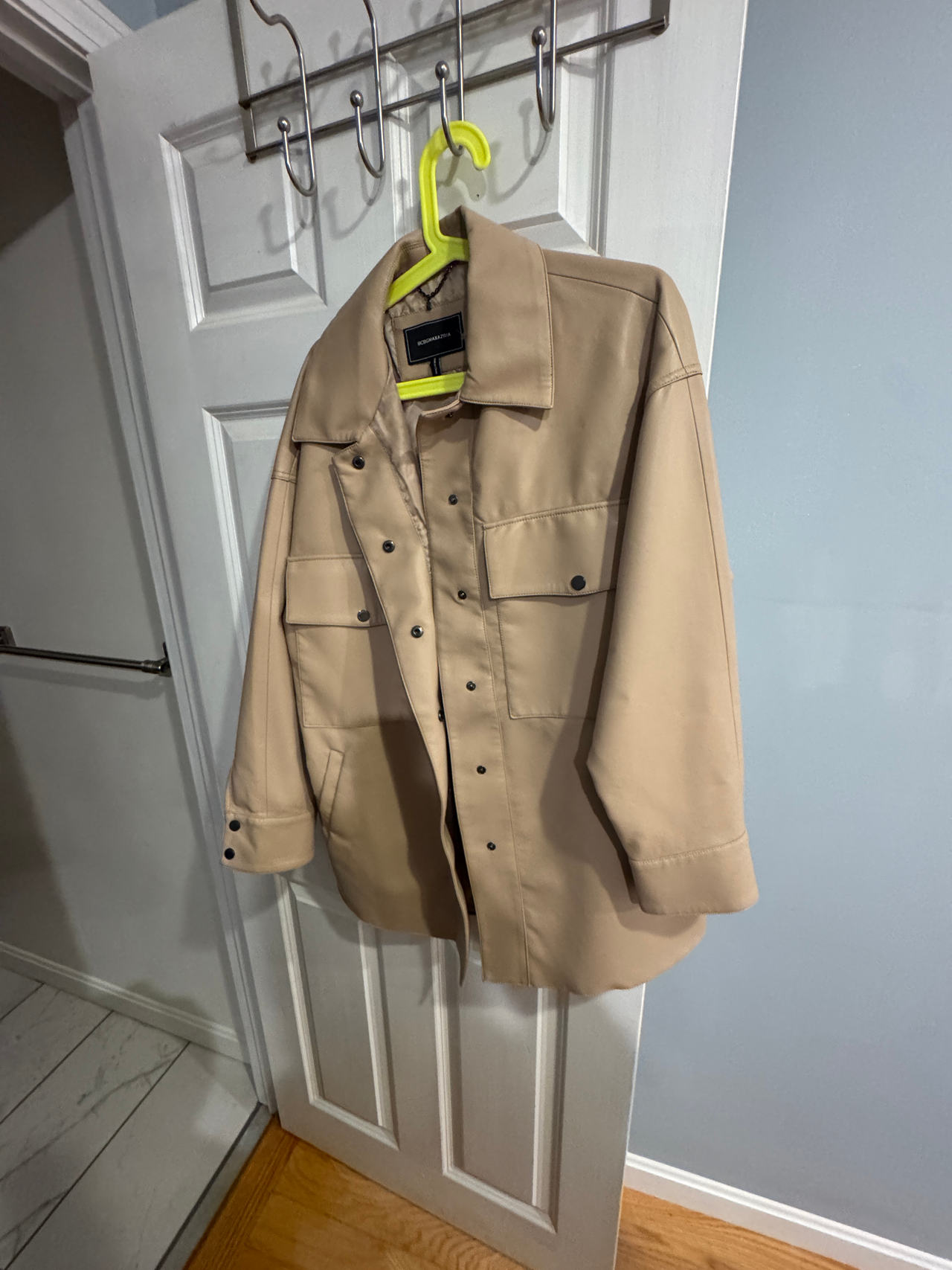 Faux Leather Shacket