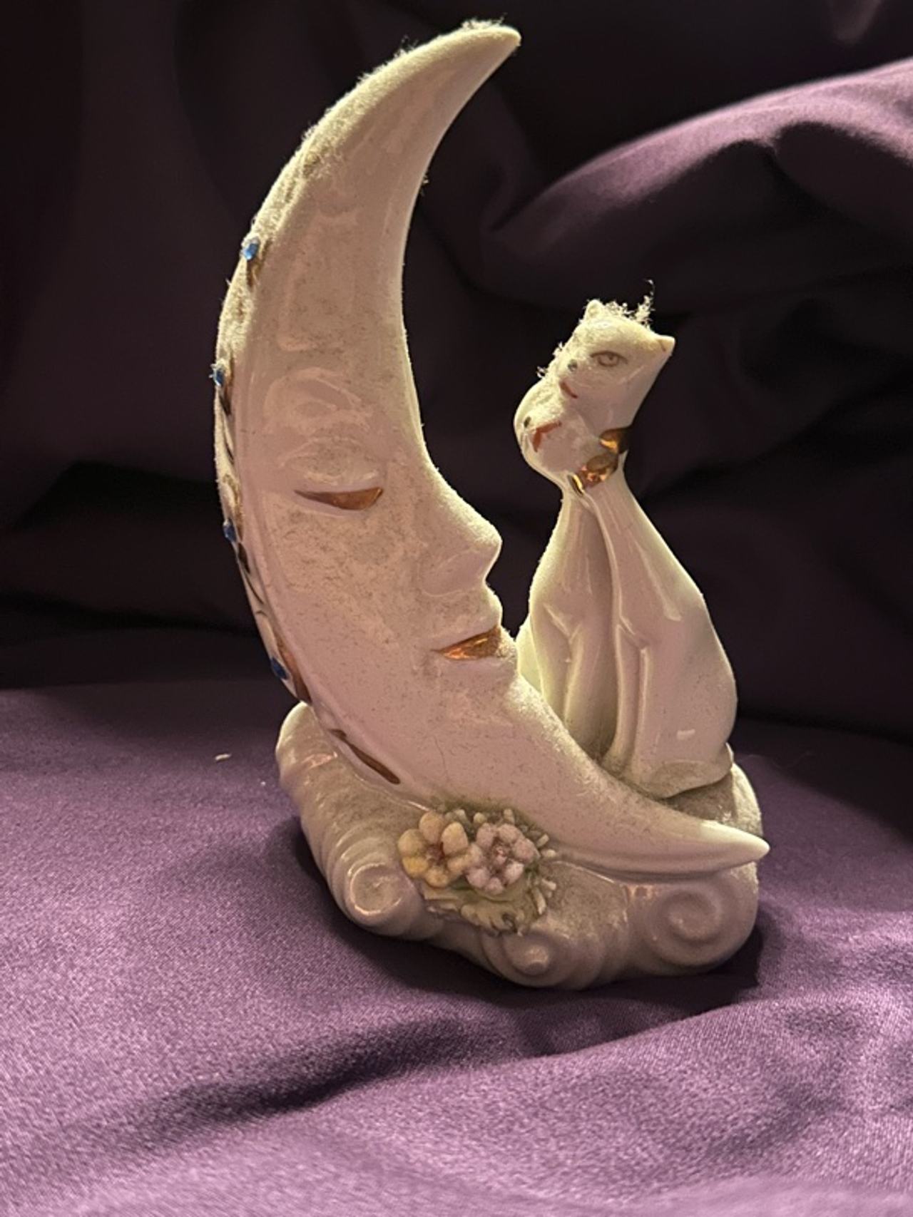 White Porcelain Moon Angel Figurine