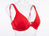 Shade & Shore Red Underwire Bikini (TOP ONLY) sz 34DD - Image 3
