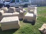 Beige Upholstered Living Room Furniture Set - Image 2