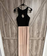 Crystal Doll size 5 Black and Blush Pink Glitter Maxi Dress Formal prom ball - Image 1