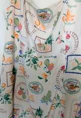 Abercrombie & Fitch Square Neck Floral Mini Dress with Fruit Postcard Print XL - Image 6
