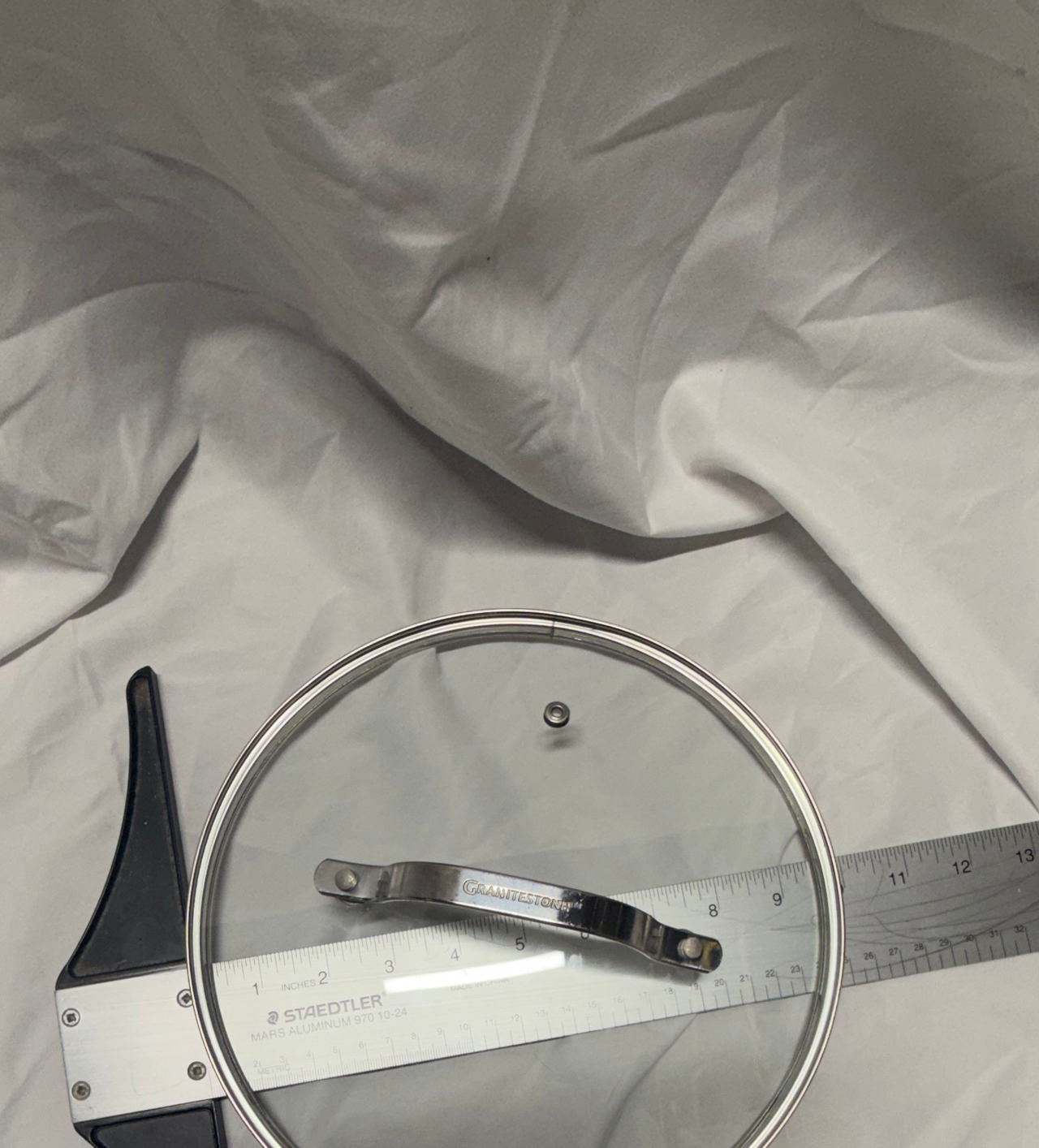 Granitestone 10" Tempered Glass Lid with Stainless Steel Handle