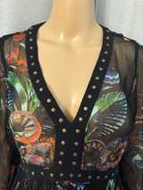 Farm Rio Black Tropical Tapestry Mini Dress - Image 2