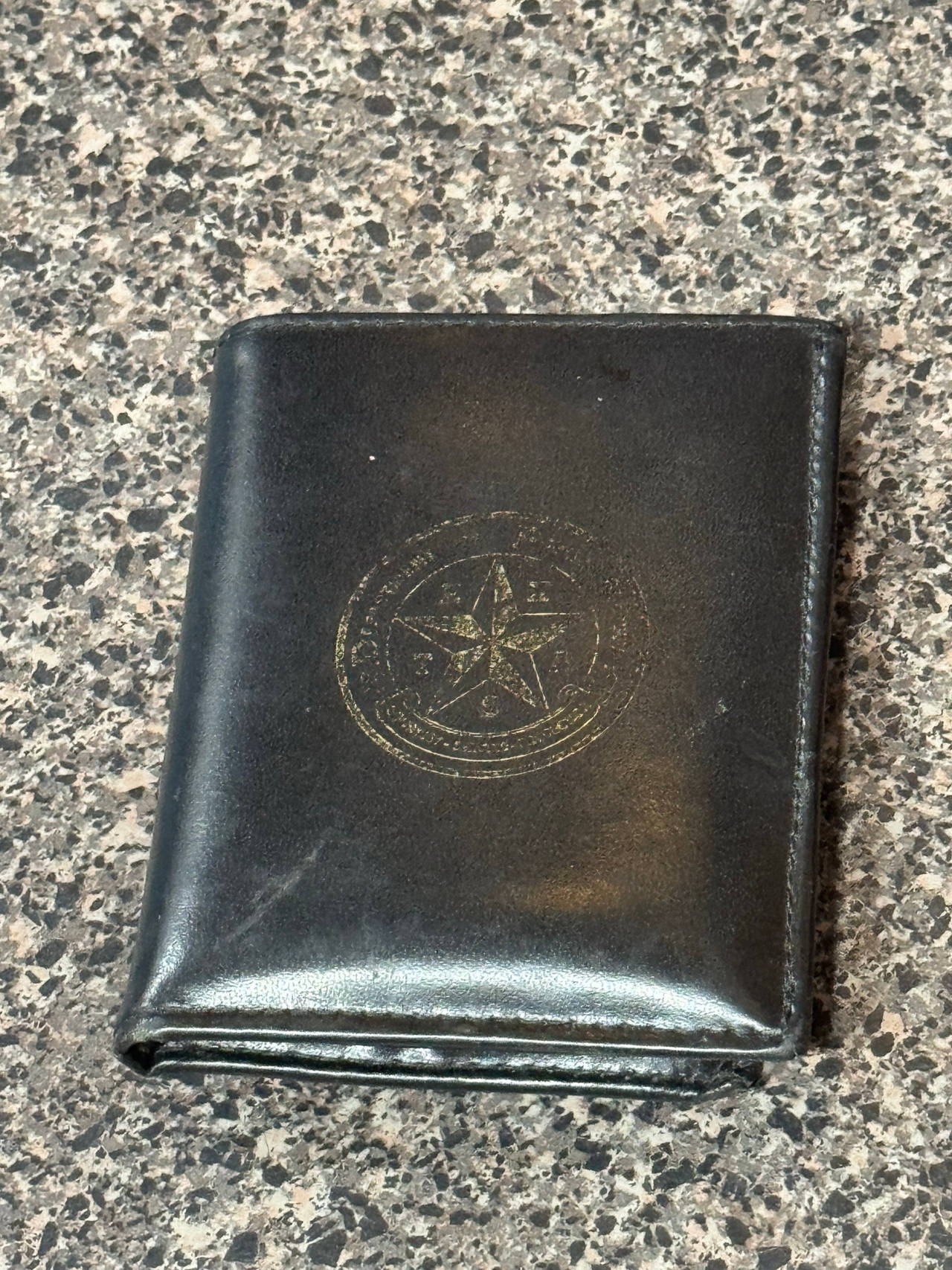 State trooper or US Marshalls Texas State Seal Leather Trifold Wallet