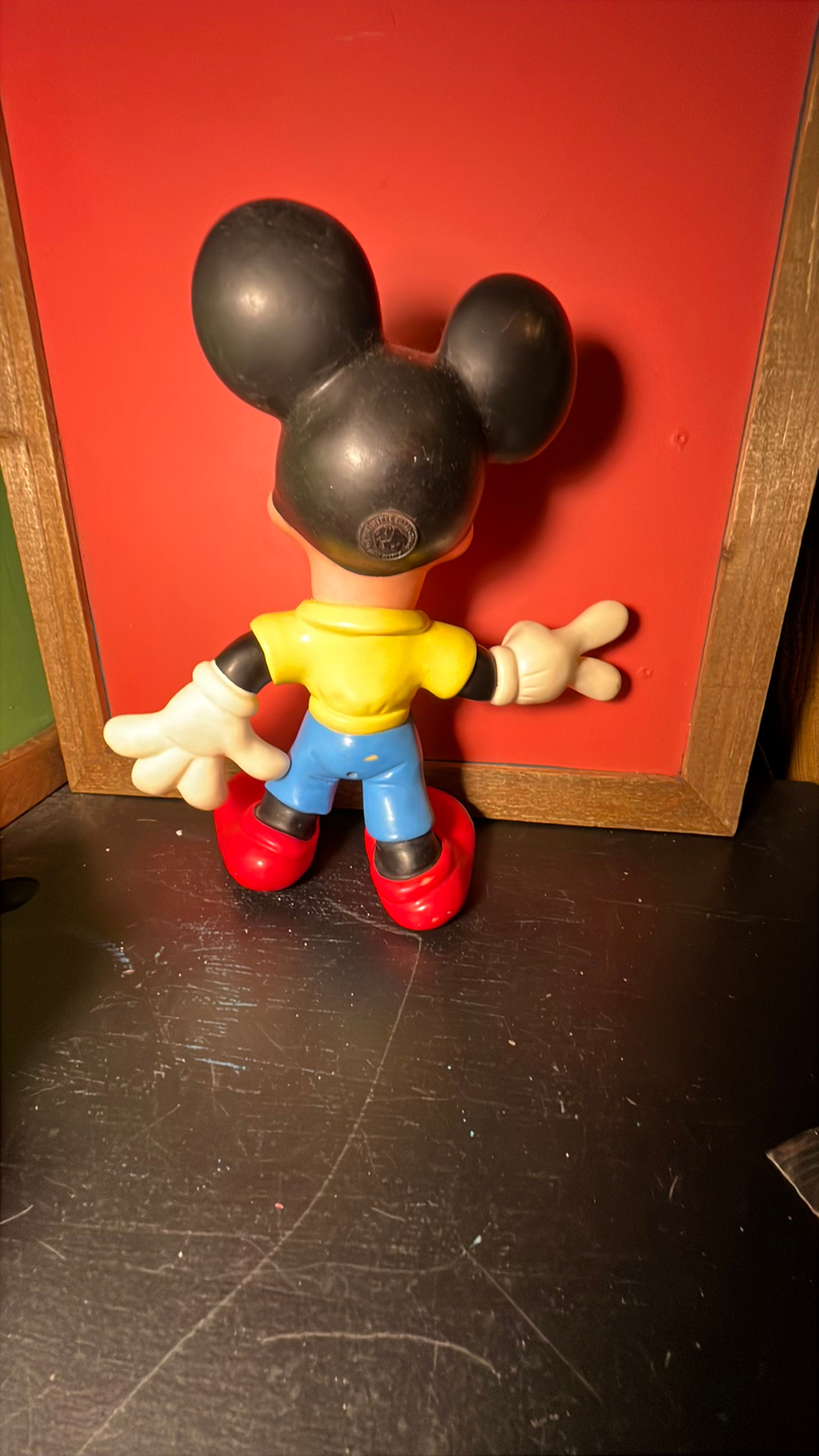 Disney Mickey Mouse Rubber Squeak Toy 10" Vintage - Image 2