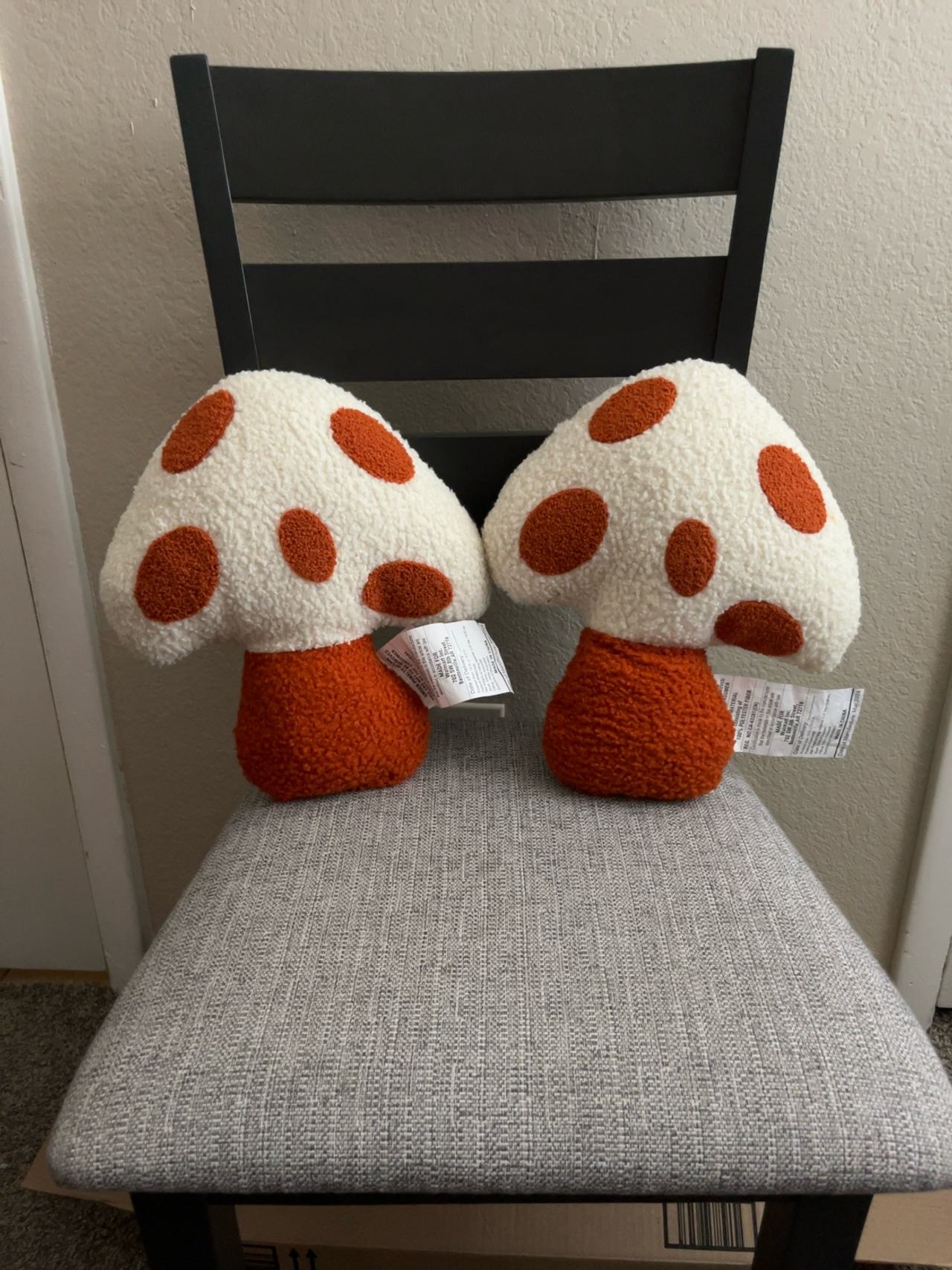 Way To Celebrate Harvest Orange & White Mushroom Pillow