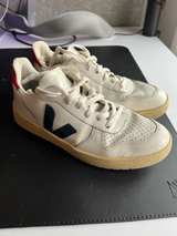 Veja V-10 White Leather Low Top Sneaker - Image 1