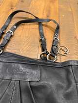 Coach Black Leather Pleated East West Gallery Tote - Image 5
