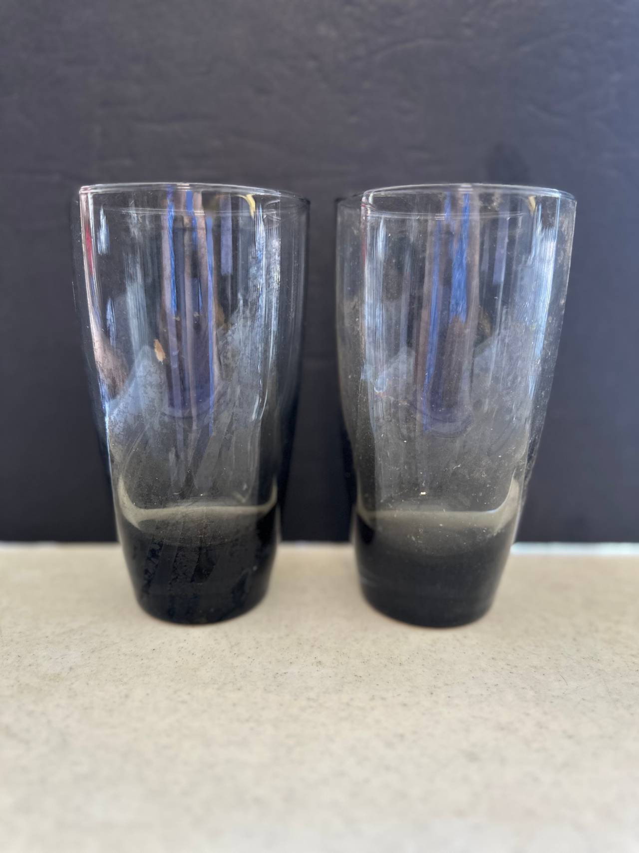 Libbey Smoke Gray Glass Tumblers