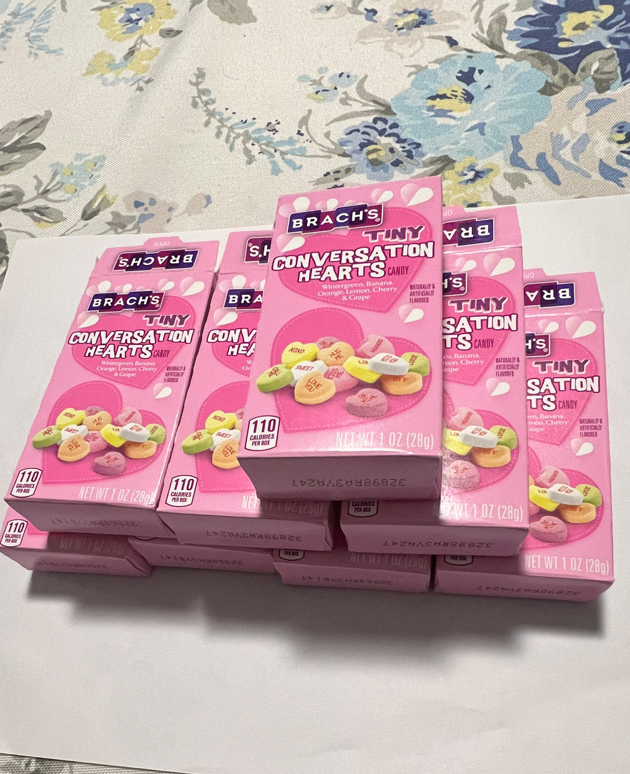 Open Brach's Tiny Conversation Hearts Candy, Empty Boxes (Pack of 8)