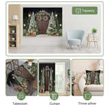 Mocsicka 7x5ft Christmas Photography Backdrop Winter Rustic Wood Door Background - Image 3