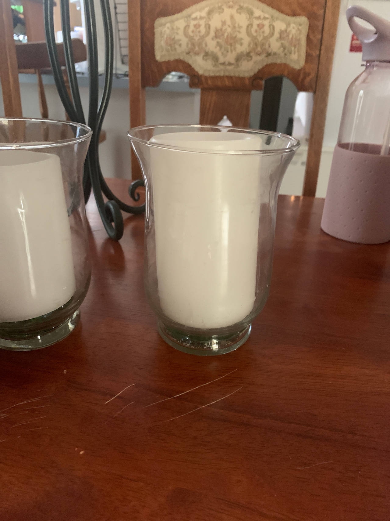 Glass Hurricane Candle Holder with Pillar Candle