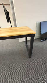 Modern Computer Desk 40" Natural Finish plaster wood vinyl wrapped - Image 2