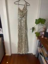 Gold Sequin Eileen Kirby Sydney Designer Prom Formal Dress sz 6au - Image 2