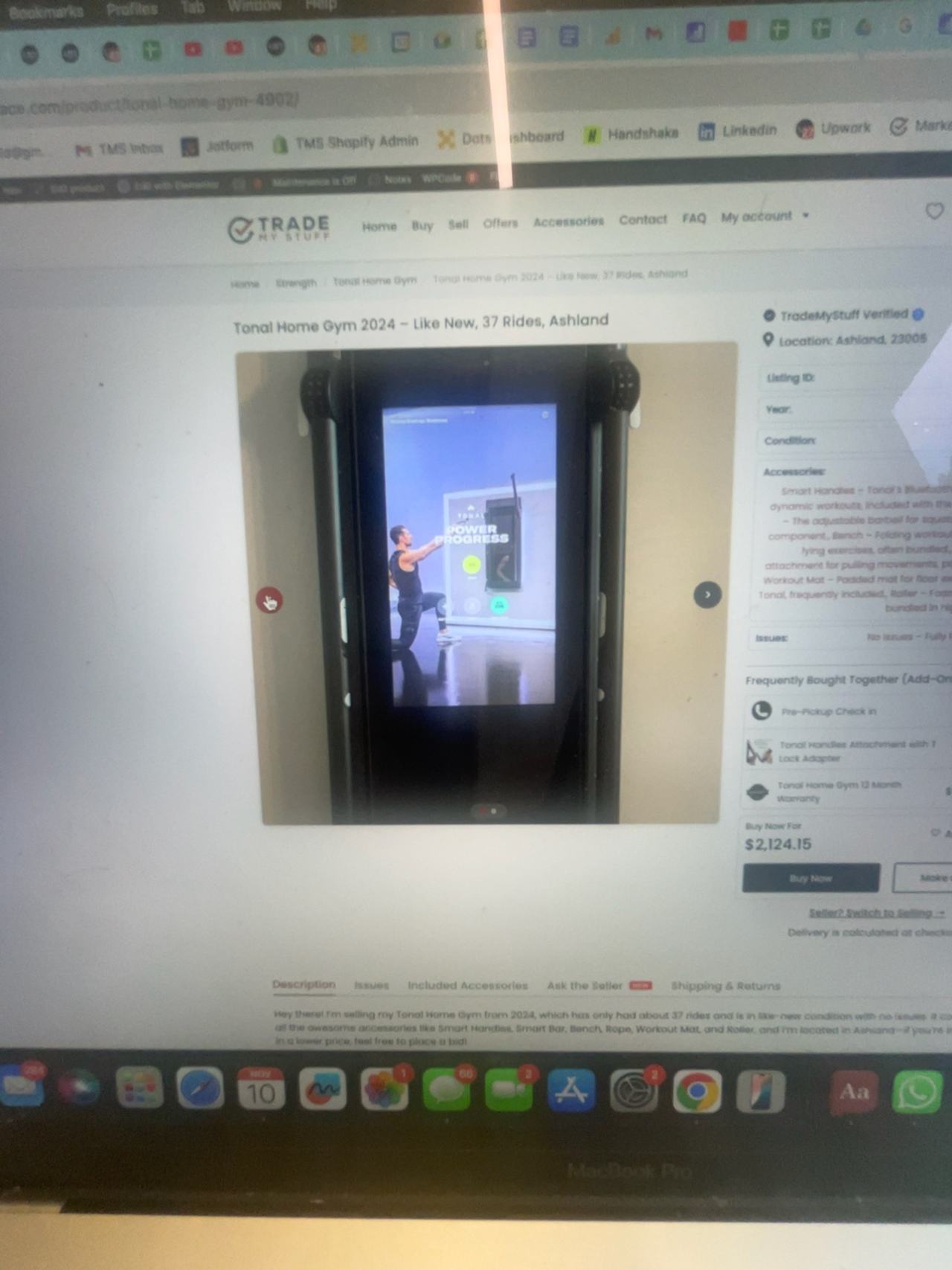 Tonal Home Gym Smart Wall-Mounted System