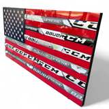 Goalie Hockey Stick American Flag Headboard or Wall Art - Image 4