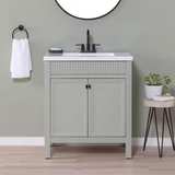 Foxglade 31 in. Single Sink Light Gray Bath Vanity with White Cultured Marble To - Image 2