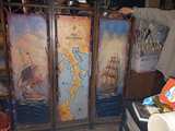 Vintage Nautical 3-Panel Room Divider Screen - Image 2