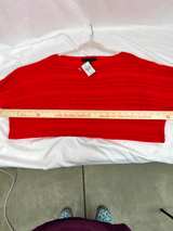 Ashley Stewart Women’s Plus Size 22/24 Red Ribbed Knit Tunic Sweater NWT - Image 2