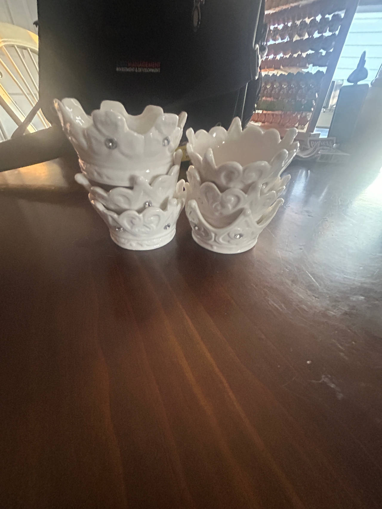 Ceramic Crown Shaped Tealight Candle Holders